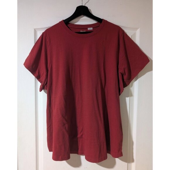 NEW Madewell | Vintage Crewneck Cotton T-Shirt In Dark Red - Picture 2 of 5